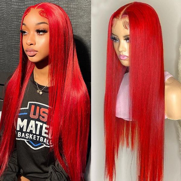Brazilian Red Straight 13x4 Lace Frontal Wig