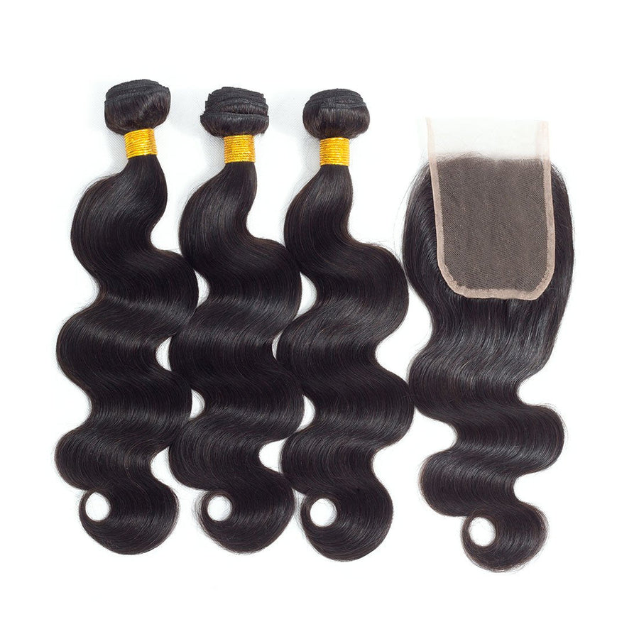 Hubris HairMalaysian Body Wave Three Bundle Deal + ClosureHubris Hair proudly offers luxurious 100% virgin hair extensions that are never processed, stringy, or dry. Our extensions maintain their natural beauty and can be s